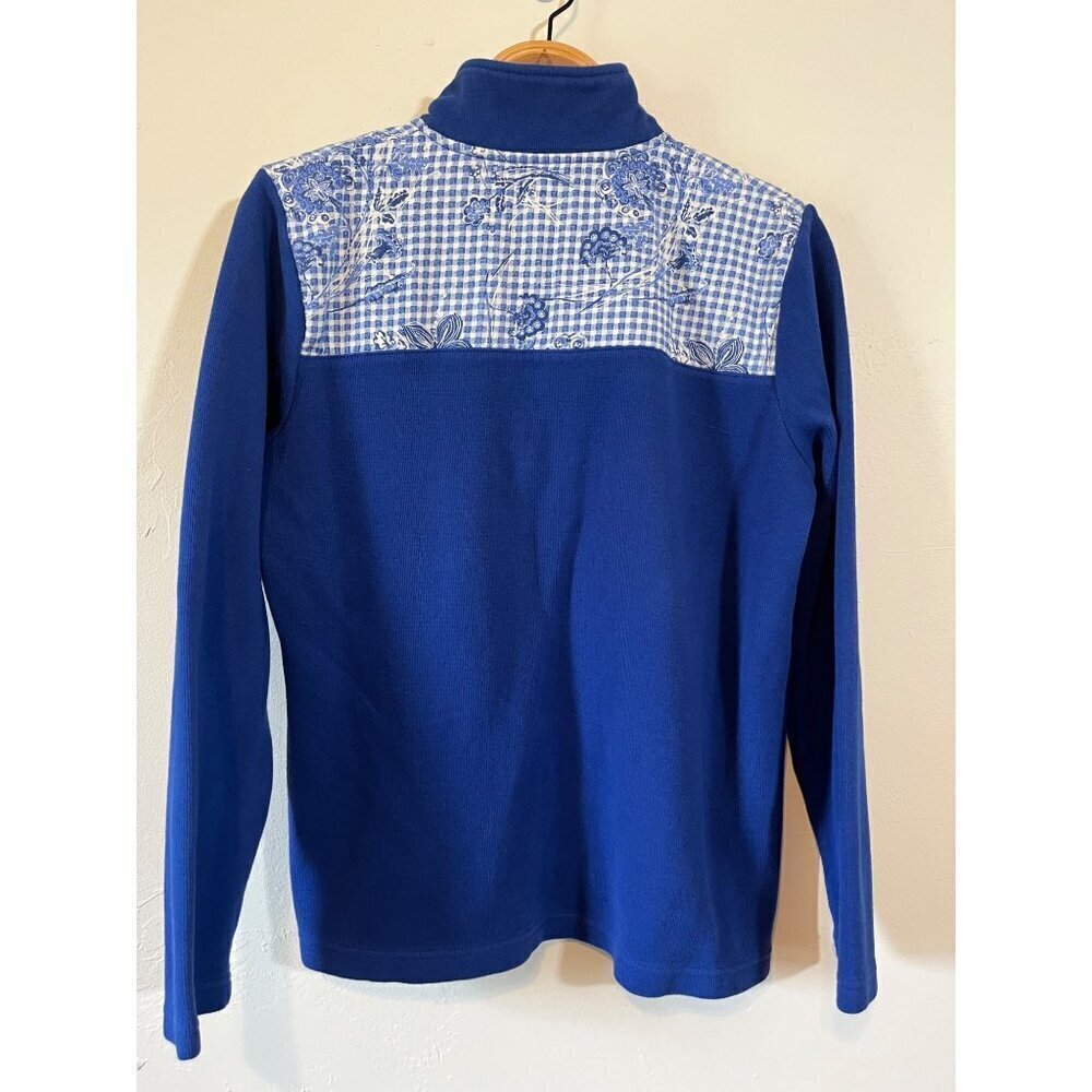 Orvis Quarter Button Pullover Sweater Gingham Flo… - image 4